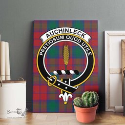 ScotsTee Shop Scottish Auchinleck Clan Crest Tartan Framed Canvas Print Wall Art
