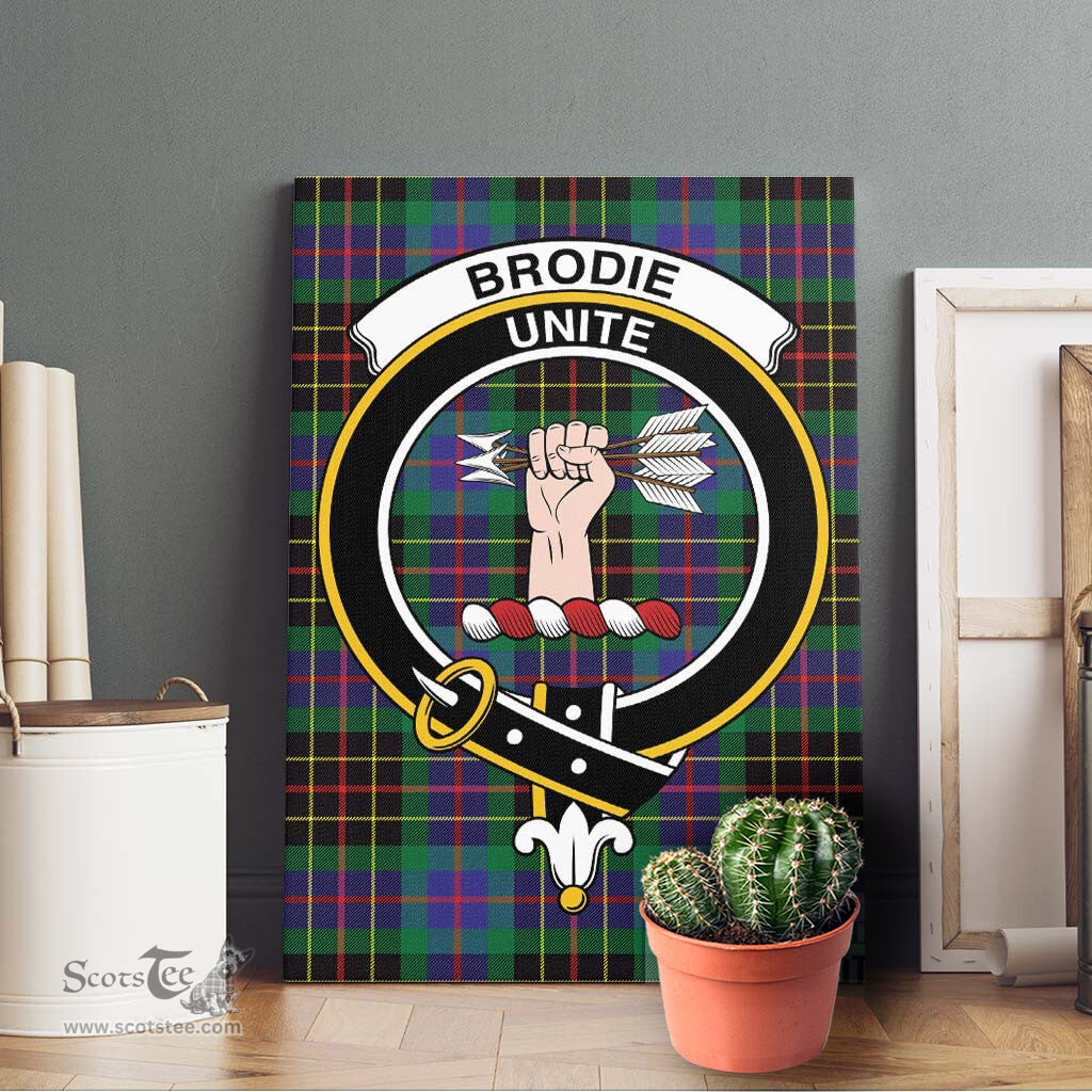 ScotsTee Shop Scottish Brodie Hunting Modern Clan Crest Tartan Framed Canvas Print Wall Art