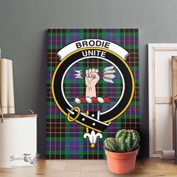 ScotsTee Shop Scottish Brodie Hunting Modern Clan Crest Tartan Framed Canvas Print Wall Art