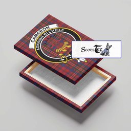 ScotsTee Shop Scottish Cameron of Locheil Clan Crest Tartan Framed Canvas Print Wall Art
