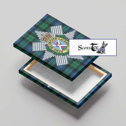 ScotsTee Shop Scottish Black Watch Ancient Clan Crest Tartan Framed Canvas Print Wall Art