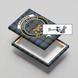 ScotsTee Shop Scottish Cameron of Erracht Ancient Clan Crest Tartan Framed Canvas Print Wall Art