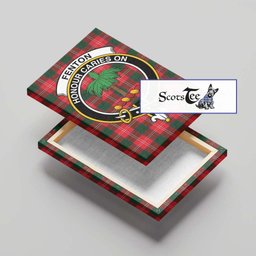 ScotsTee Shop Scottish Fenton Clan Crest Tartan Framed Canvas Print Wall Art