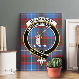 ScotsTee Shop Scottish Dalmahoy Clan Crest Tartan Framed Canvas Print Wall Art