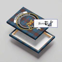 ScotsTee Shop Scottish Cameron Hunting Clan Crest Tartan Framed Canvas Print Wall Art
