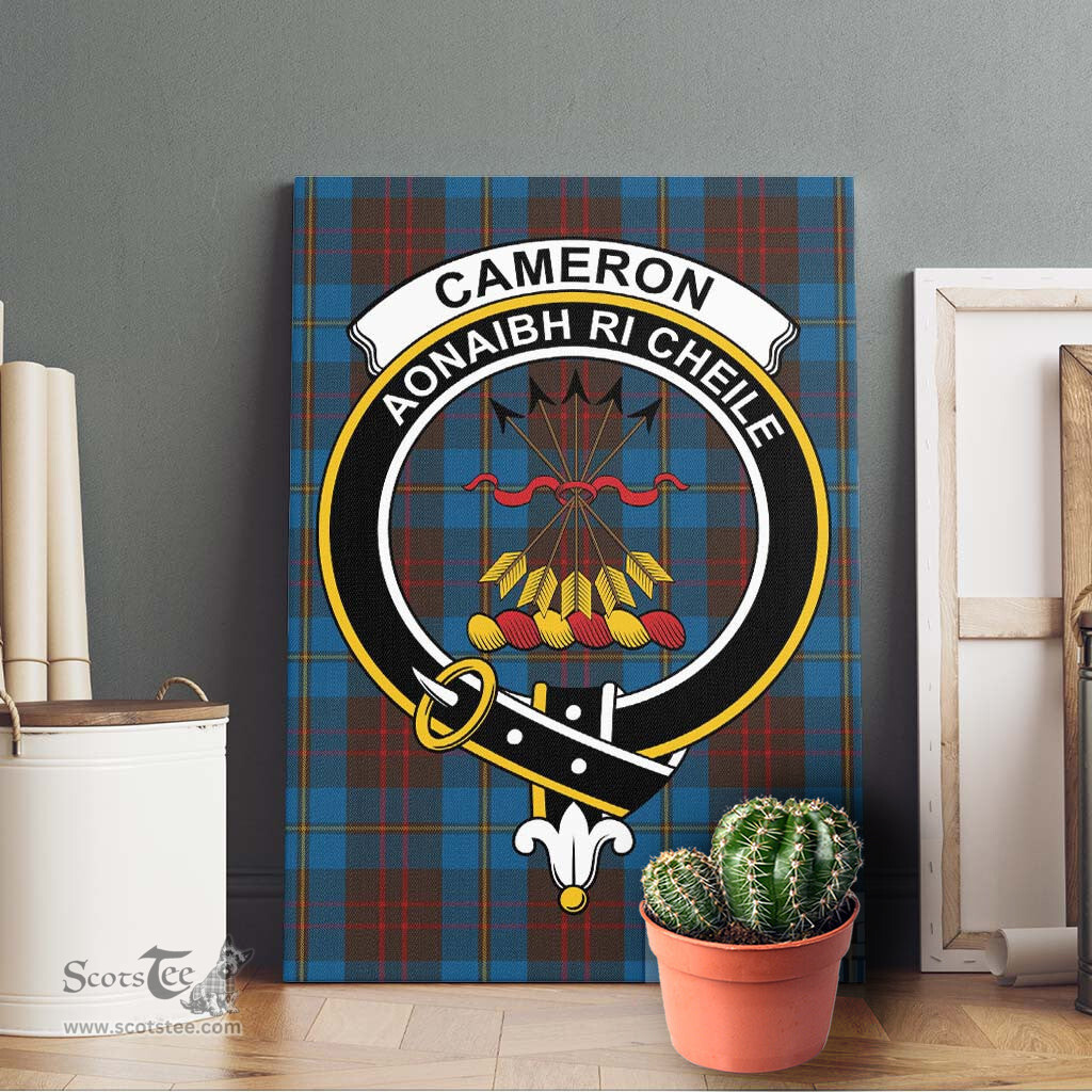 ScotsTee Shop Scottish Cameron Hunting Clan Crest Tartan Framed Canvas Print Wall Art