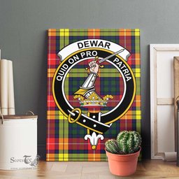 ScotsTee Shop Scottish Dewar Clan Crest Tartan Framed Canvas Print Wall Art