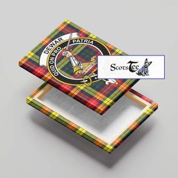 ScotsTee Shop Scottish Dewar Clan Crest Tartan Framed Canvas Print Wall Art