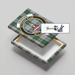 ScotsTee Shop Scottish Erskine Green Clan Crest Tartan Framed Canvas Print Wall Art