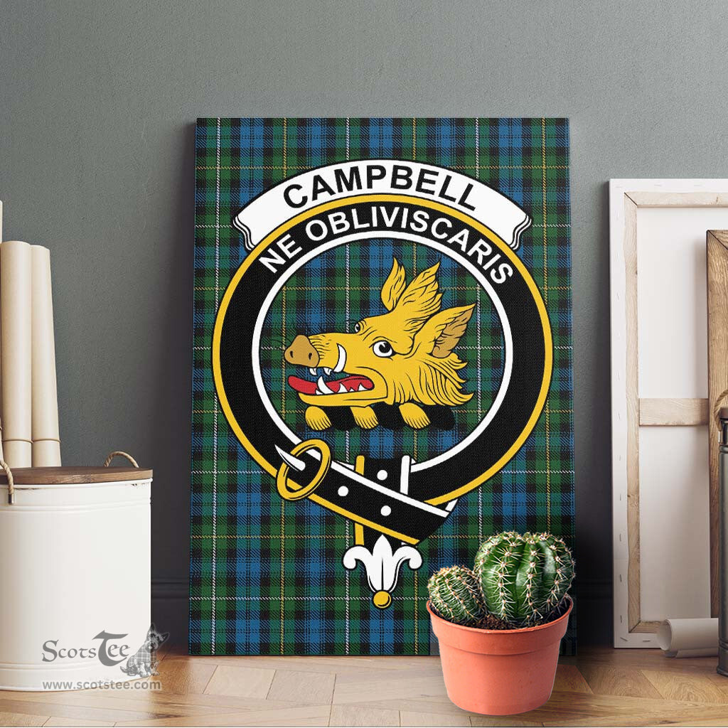 ScotsTee Shop Scottish Campbell of Argyll 02 Clan Crest Tartan Framed Canvas Print Wall Art