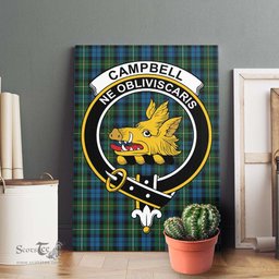 ScotsTee Shop Scottish Campbell of Argyll 02 Clan Crest Tartan Framed Canvas Print Wall Art