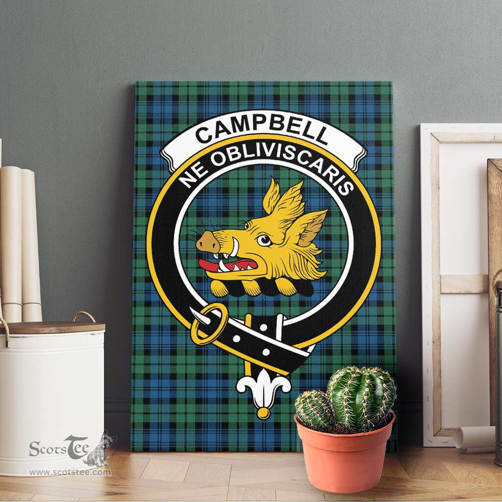 ScotsTee Shop Scottish Campbell Ancient 02 Clan Crest Tartan Framed Canvas Print Wall Art