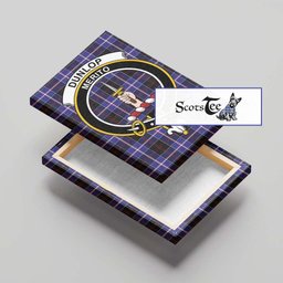 ScotsTee Shop Scottish Dunlop Modern Clan Crest Tartan Framed Canvas Print Wall Art