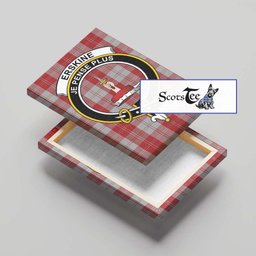 ScotsTee Shop Scottish Erskine Red Clan Crest Tartan Framed Canvas Print Wall Art