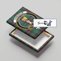 ScotsTee Shop Scottish Chisholm Hunting Ancient Clan Crest Tartan Framed Canvas Print Wall Art