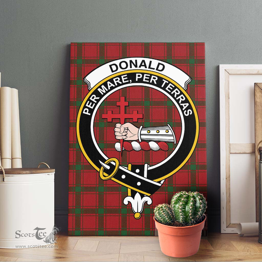 ScotsTee Shop Scottish Donald of Sleat Clan Crest Tartan Framed Canvas Print Wall Art