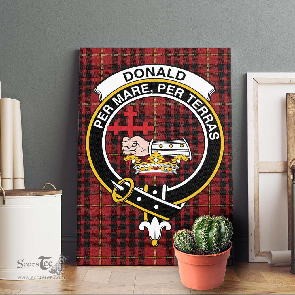 ScotsTee Shop Scottish Donald of Ardnamurchan Clan Crest Tartan Framed Canvas Print Wall Art