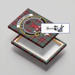 ScotsTee Shop Scottish Crawford Modern Clan Crest Tartan Framed Canvas Print Wall Art