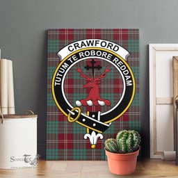 ScotsTee Shop Scottish Crawford Modern Clan Crest Tartan Framed Canvas Print Wall Art