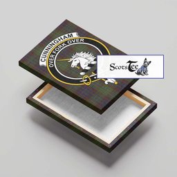 ScotsTee Shop Scottish Cunningham Hunting Modern Clan Crest Tartan Framed Canvas Print Wall Art