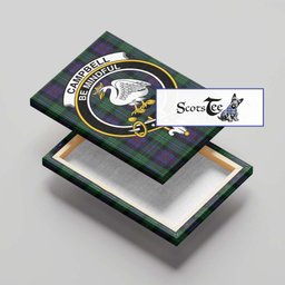 ScotsTee Shop Scottish Campbell of Cawdor Clan Crest Tartan Framed Canvas Print Wall Art