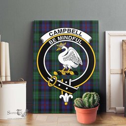 ScotsTee Shop Scottish Campbell of Cawdor Clan Crest Tartan Framed Canvas Print Wall Art