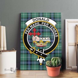 ScotsTee Shop Scottish Donald of the Isles Hunting Ancient Clan Crest Tartan Framed Canvas Print Wall Art