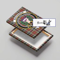 ScotsTee Shop Scottish Buchanan Old Dress Clan Crest Tartan Framed Canvas Print Wall Art