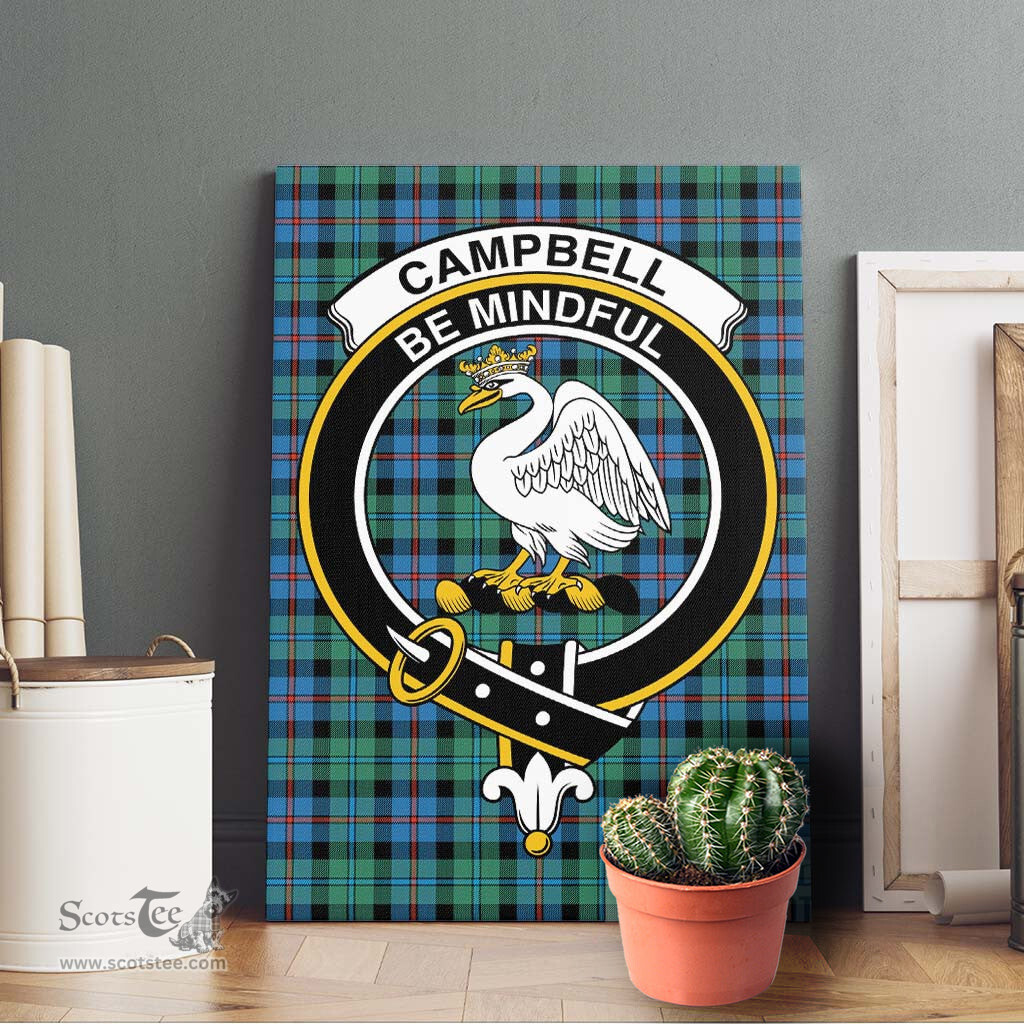 ScotsTee Shop Scottish Campbell of Cawdor Ancient Clan Crest Tartan Framed Canvas Print Wall Art