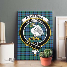ScotsTee Shop Scottish Campbell of Cawdor Ancient Clan Crest Tartan Framed Canvas Print Wall Art