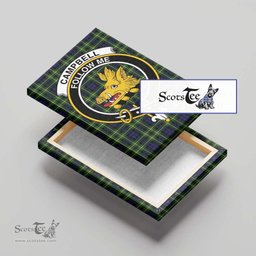 ScotsTee Shop Scottish Campbell of Breadalbane Modern Clan Crest Tartan Framed Canvas Print Wall Art