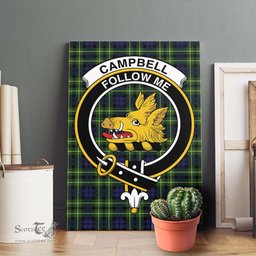 ScotsTee Shop Scottish Campbell of Breadalbane Modern Clan Crest Tartan Framed Canvas Print Wall Art