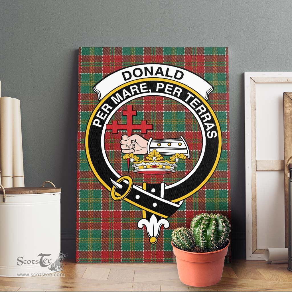 ScotsTee Shop Scottish Donald of Kingsburgh Clan Crest Tartan Framed Canvas Print Wall Art
