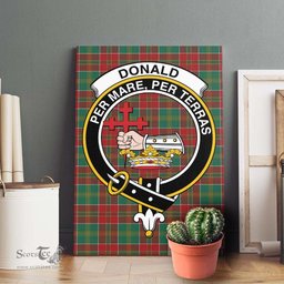 ScotsTee Shop Scottish Donald of Kingsburgh Clan Crest Tartan Framed Canvas Print Wall Art