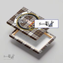 ScotsTee Shop Scottish Burns Battalion Weathered Clan Crest Tartan Framed Canvas Print Wall Art
