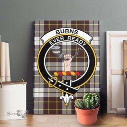 ScotsTee Shop Scottish Burns Battalion Weathered Clan Crest Tartan Framed Canvas Print Wall Art
