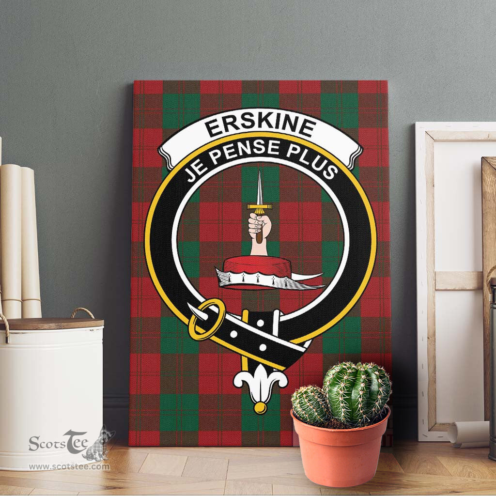 ScotsTee Shop Scottish Erskine Clan Crest Tartan Framed Canvas Print Wall Art