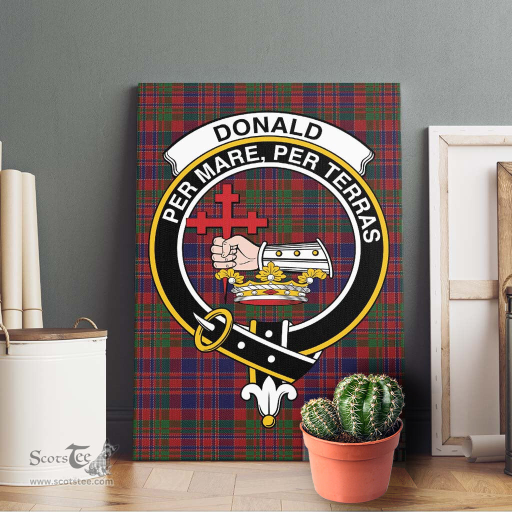 ScotsTee Shop Scottish Donald of Boisdale Clan Crest Tartan Framed Canvas Print Wall Art