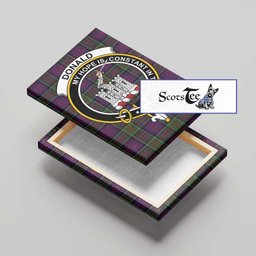 ScotsTee Shop Scottish Donald of Clan Ranald Modern Clan Crest Tartan Framed Canvas Print Wall Art