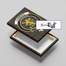 ScotsTee Shop Scottish Cumming Hunting Clan Crest Tartan Framed Canvas Print Wall Art