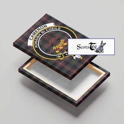 ScotsTee Shop Scottish Cameron Highlanders of Ottawa Clan Crest Tartan Framed Canvas Print Wall Art