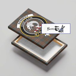 ScotsTee Shop Scottish Kennedy Weathered Clan Crest Tartan Framed Canvas Print Wall Art