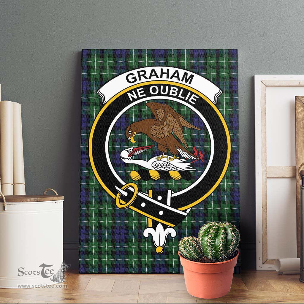 ScotsTee Shop Scottish Graham of Montrose Clan Crest Tartan Framed Canvas Print Wall Art