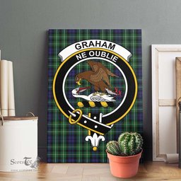 ScotsTee Shop Scottish Graham of Montrose Clan Crest Tartan Framed Canvas Print Wall Art