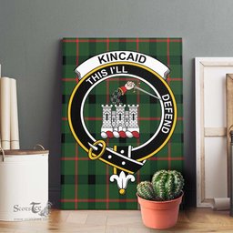 ScotsTee Shop Scottish Kincaid Modern Clan Crest Tartan Framed Canvas Print Wall Art