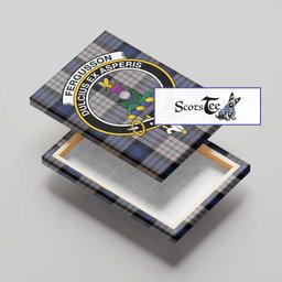 ScotsTee Shop Scottish Fergusson Dress Clan Crest Tartan Framed Canvas Print Wall Art