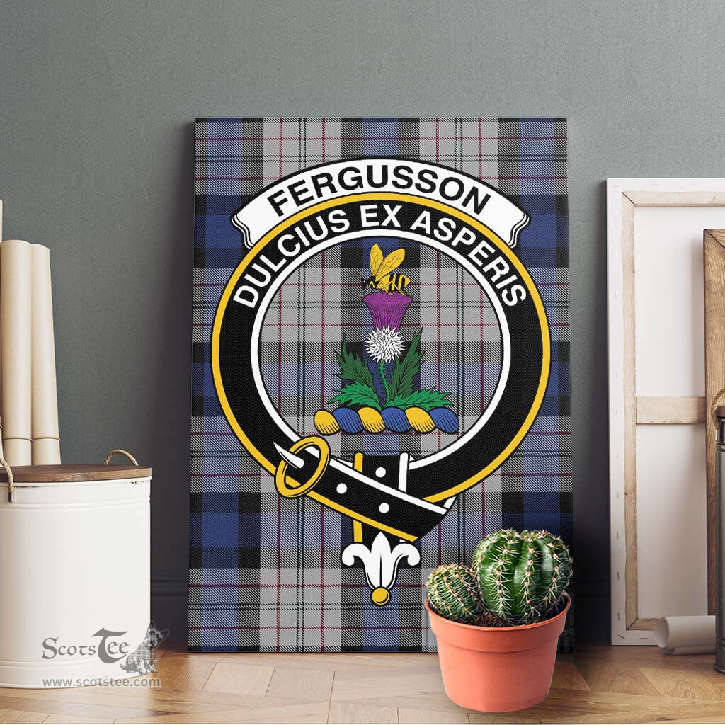 ScotsTee Shop Scottish Fergusson Dress Clan Crest Tartan Framed Canvas Print Wall Art