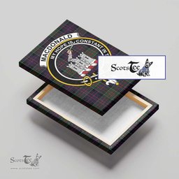 ScotsTee Shop Scottish MacDonald of Clan Ranald Clan Crest Tartan Framed Canvas Print Wall Art