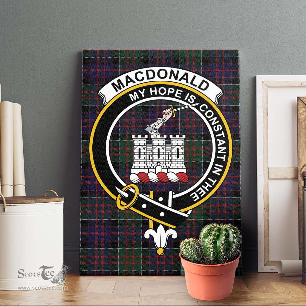 ScotsTee Shop Scottish MacDonald of Clan Ranald Clan Crest Tartan Framed Canvas Print Wall Art