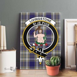 ScotsTee Shop Scottish Livingstone Dress Clan Crest Tartan Framed Canvas Print Wall Art